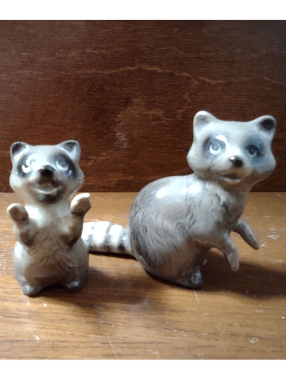 Hagen Renaker miniature raccoon and baby - MCM